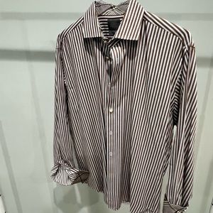 Thomas Dean men’s dress shirt brown